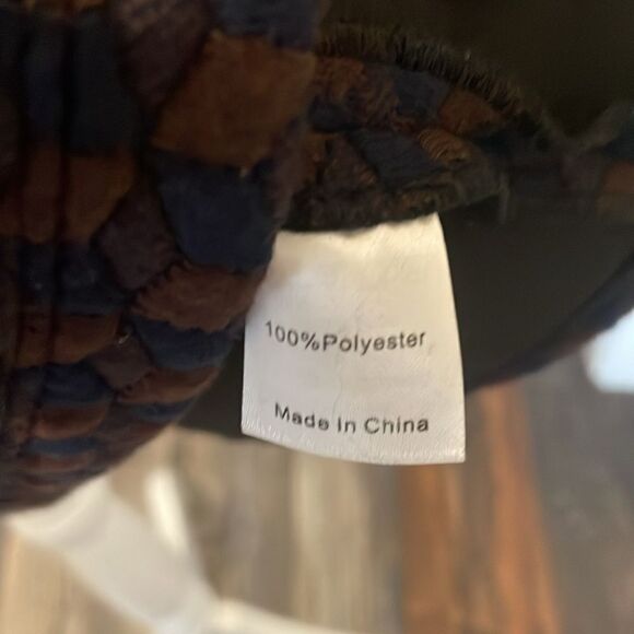 Tuckernuck Navy & Brown Geometric Print Quilted Mock Neck Dress, NWT - Picture 9 of 10